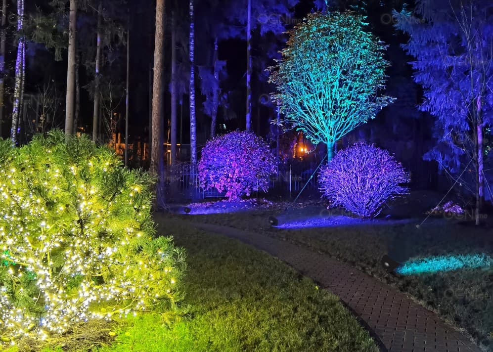 Подсветка деревьев, уличный прожектор для подсветки деревьев купить