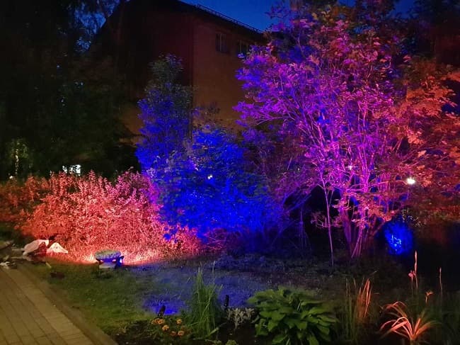 Подсветка деревьев, уличный прожектор для подсветки деревьев купить